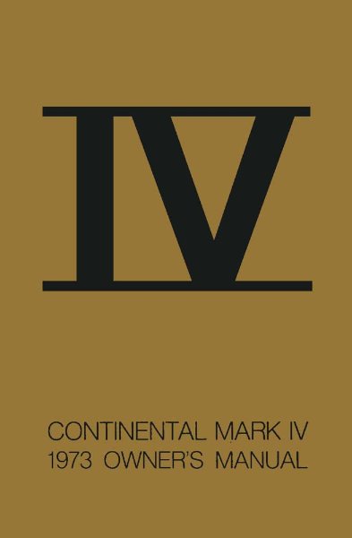 1973 Lincoln Mark IV Owner's Manual