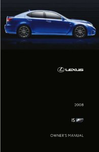 2008 Lexus ISF Owner's Manual
