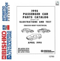 1993 Chrysler Dodge Plymouth Passenger Cars, FWD Truck Parts Book List Guide PDF sample image