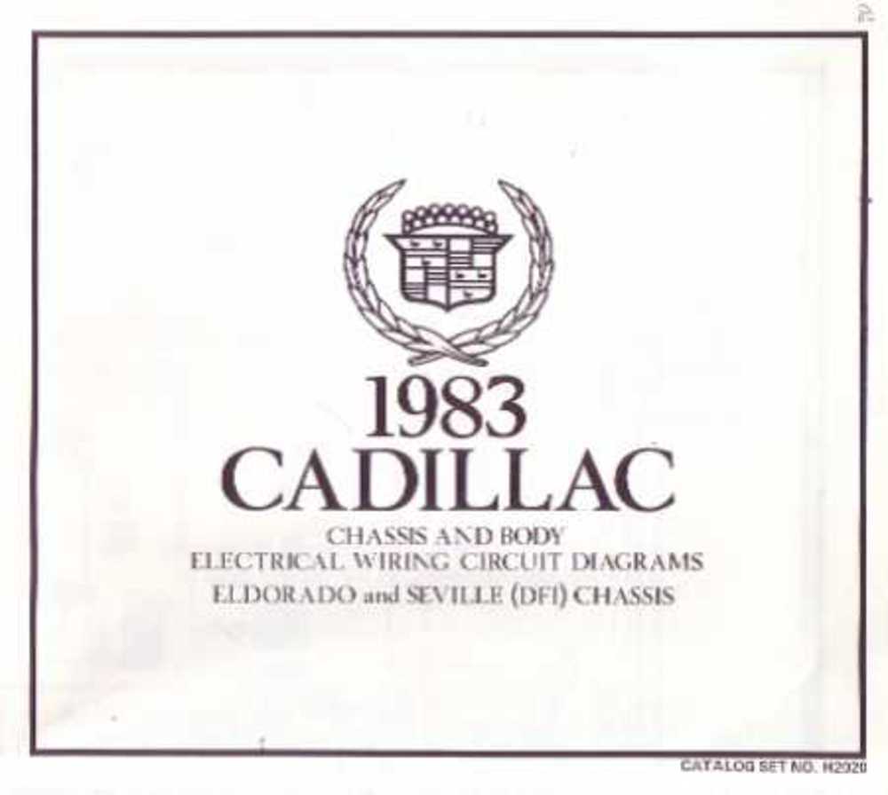 1983 Cadillac Eldorado, Seville Wiring Diagrams Manual