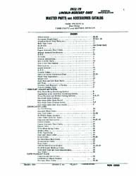 1973–1979 Lincoln MERCURY - ALL MODELS Parts Book