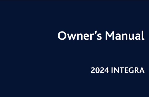 2024 Acura Integra Owner's Manual