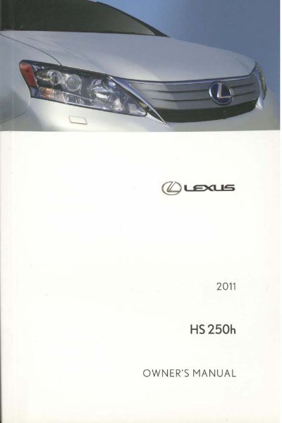 2011 Lexus HS 250h Owner's Manual