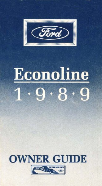 1989 Ford Econoline Owner's Manual