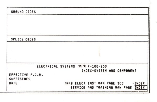 1970 Ford F-100, F-250, F-350 Truck Wiring Diagrams Manual