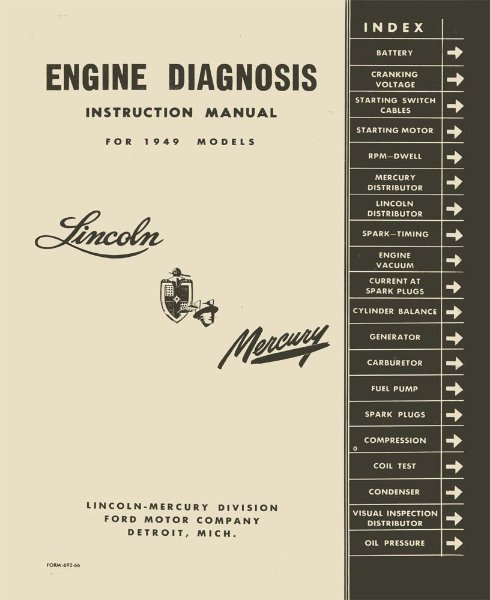 1949 Lincoln Engine Factory Shop Service Manual