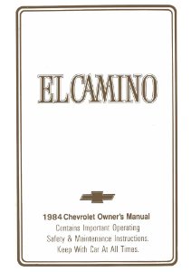 1984 Chevrolet El Camino Owner's Manual