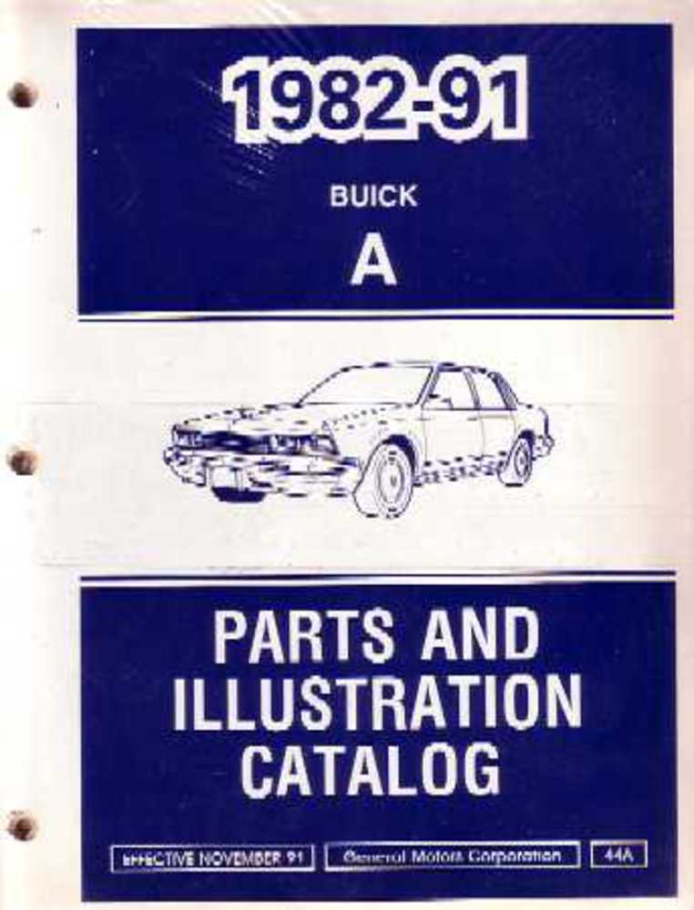1987 1988 1989 1990 1991 Buick Century Parts Book List Catalog Guide