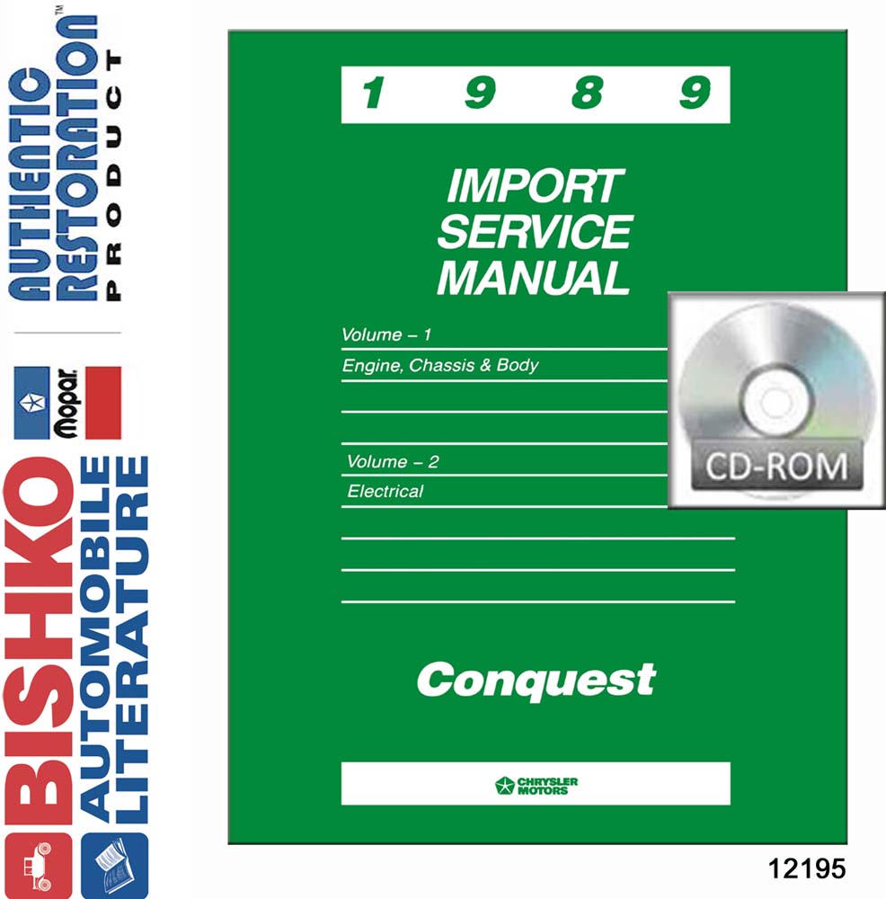 1989 CHRYSLER CONQUEST Body, Chassis & Electrical Service Manual