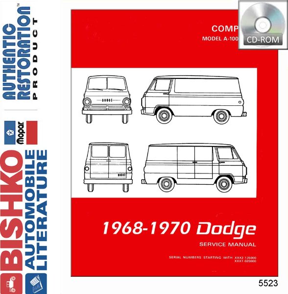 1968–1970 Dodge Truck Compact Van, A-100, A-108 Factory Shop Service Manual