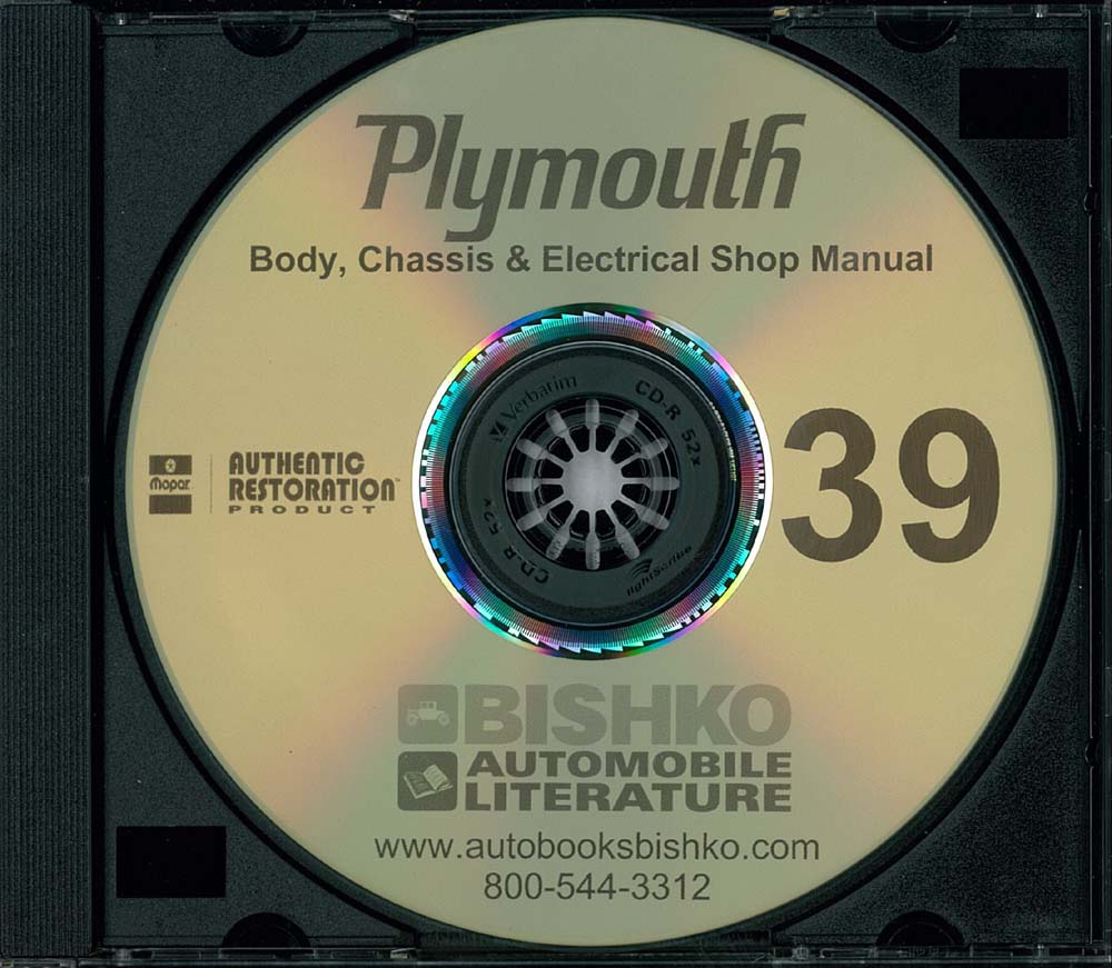 1939 PLYMOUTH Body, Chassis & Electrical Service Manual