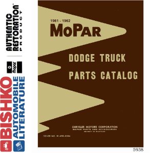 1961 1962 Dodge Truck Pickup Parts Numbers Book List PDF Interchange Drawings