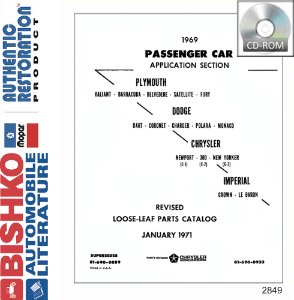 1969 Mopar Chrysler Dodge Desoto Plymouth Parts Numbers Book List PDF Interchange