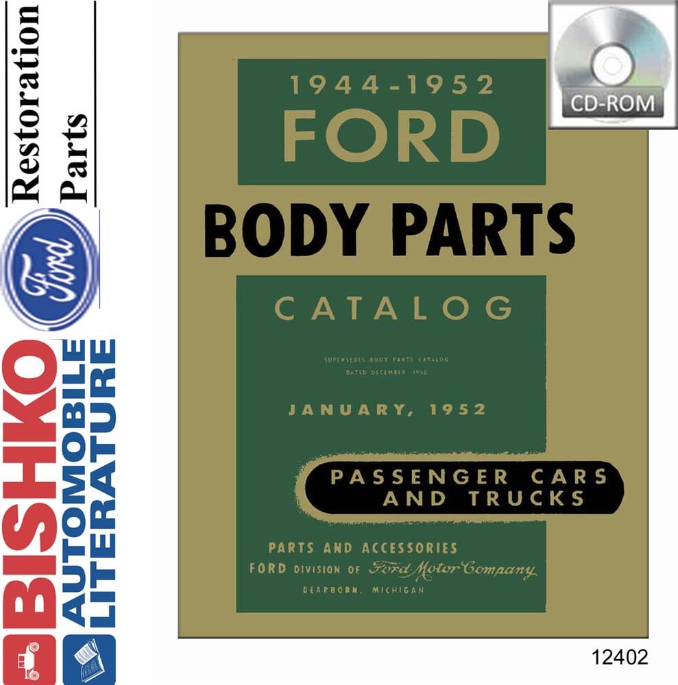1944-1952 FORD CAR & TRUCK Body Text & Illustration Parts Book