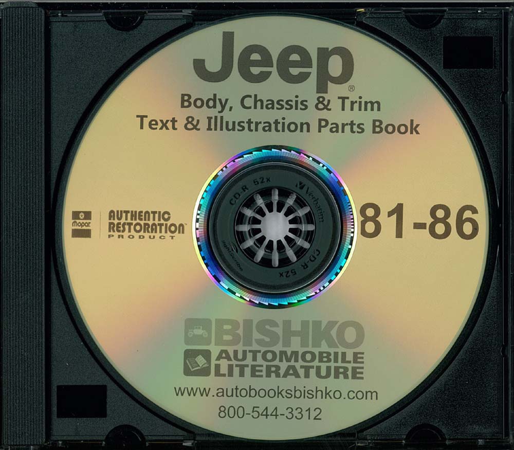 1981-86 JEEP Bocy & Chassis, Text & Illustration Parts Book