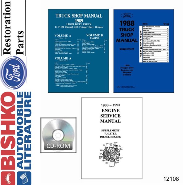 1989 Ford Bronco Econoline F100-F350 E-Series F-Super Lt Duty Shop Manual PDF
