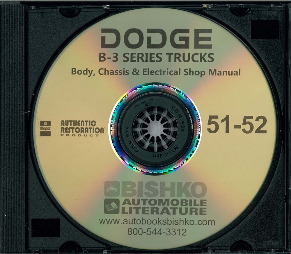 1951-52 DODGE B-3 Series Body, Chassis & Electrical Service Manual