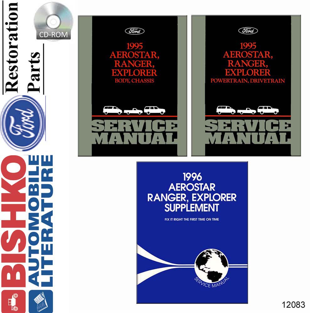 1995 FORD TRUCK AEROSTAR, EXPLORER, RANGER w/ 1996 Supplement Body, Chassis & Electrical Service Manual