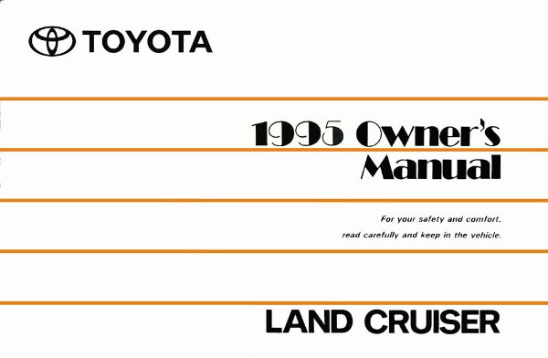 1995 Toyota Land Cruiser Owner's Manual