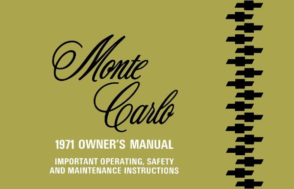 1971 Chevrolet Monte Carlo Owner's Manual