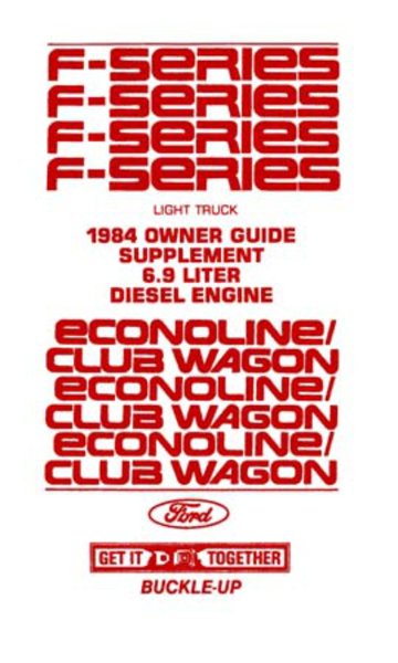 1984 Ford Deisel Engine Supplement Owner's Manual