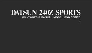 1972 Datsun 240Z Owner's Manual