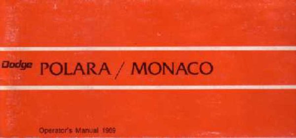 1969 Dodge Polara, Monaco Owner's Manual