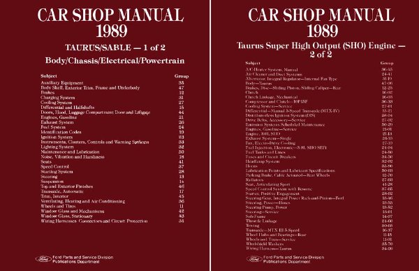 1989 Ford Taurus, Sable Factory Shop Service Manual