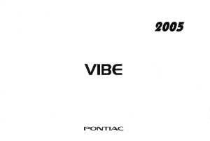 2005 Pontiac Vibe Owner's Manual
