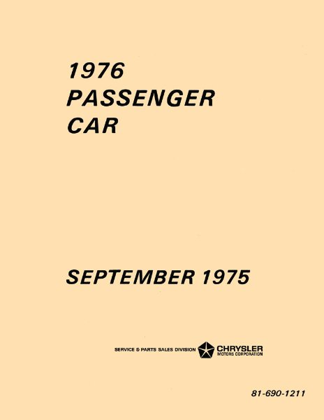 1976 MoPar CHRYSLER, DODGE, PLYMOUTH, DESOTO Parts Book