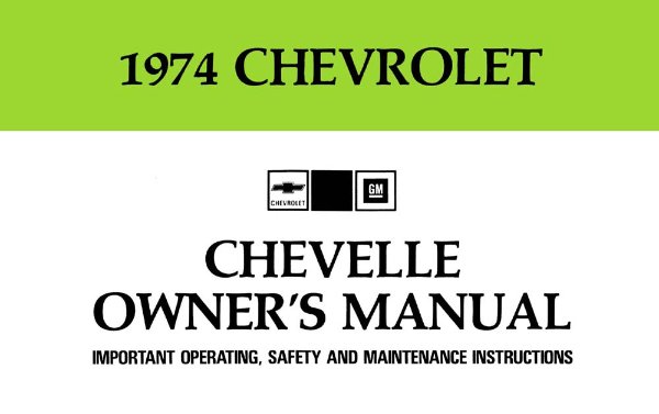 1974 Chevrolet Chevelle, El Camino Owner's Manual