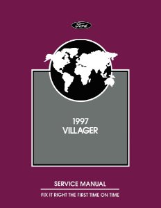 1997 Ford Villager Factory Shop Service Manual