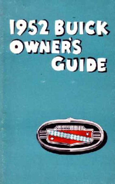 1952 Buick Roadmaster, Special, Super Owner's Manual