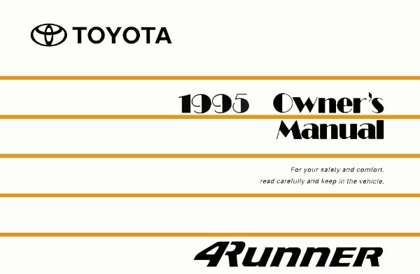 1995 Toyota 4Runner Owner's Manual