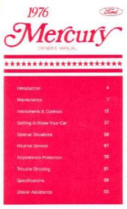 1976 Mercury Marquis Owner's Manual