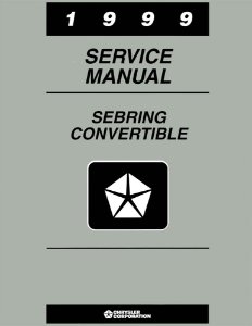 1999 Chrysler Sebring Convertible Factory Shop Service Manual