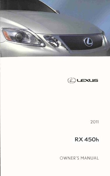 2011 Lexus RX 450H Owner's Manual