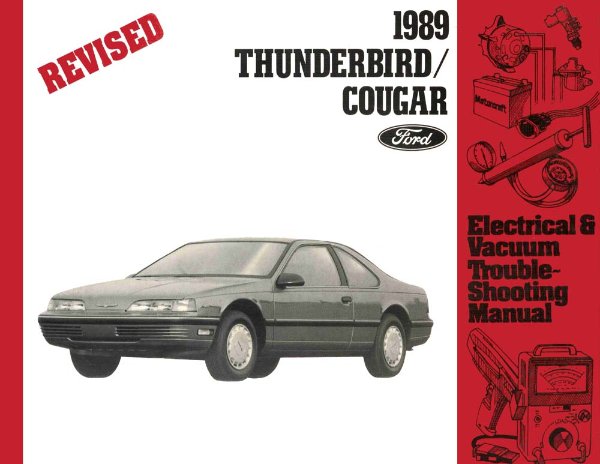 1989 Ford Thunderbird, Cougar Wiring Diagrams Manual