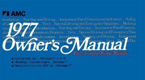 1977 AMC Pacer Gremlin Hornet Matador Owner's Manual