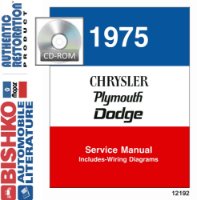1975 Chrysler Dodge Plymouth Shop Service Repair Manual PDF Engine Wiring sample image