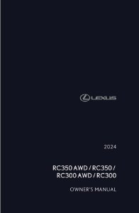 2024 Lexus RC 300, 350 Owner's Manual