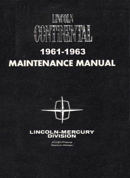 1961–1963 Lincoln Continental Factory Shop Service Manual