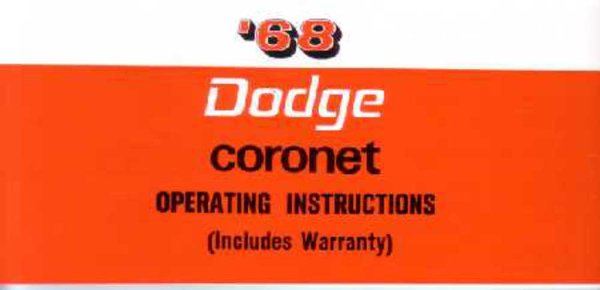 1968 Dodge Coronet Owner's Manual