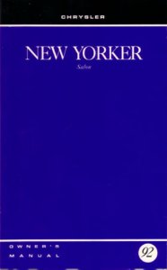 1992 Chrysler New Yorker Salon Owner's Manual