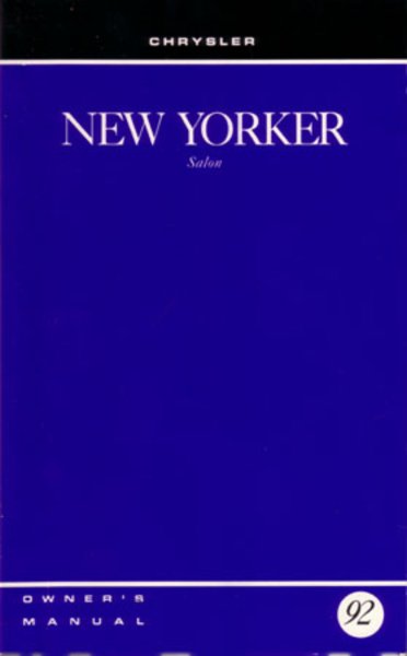 1992 Chrysler New Yorker Salon Owner's Manual