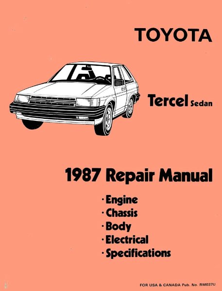 1987 Toyota Tercel Shop Service Repair Manual