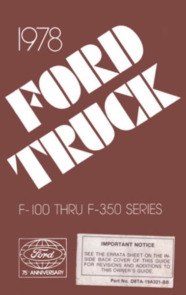 1978 Ford F-Series Light Truck Owner's Manual