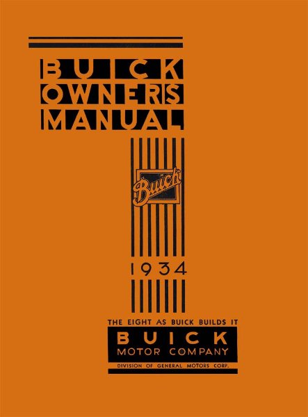 1934 Buick Series 40, Series 50, Series 60, Series 90 Owner's Manual