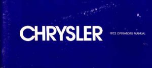 1972 Chrysler Imperial, New Yorker, Newport, Town & Country Owner's Manual