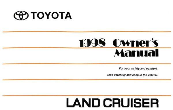 1998 Toyota Land Cruiser Owner's Manual